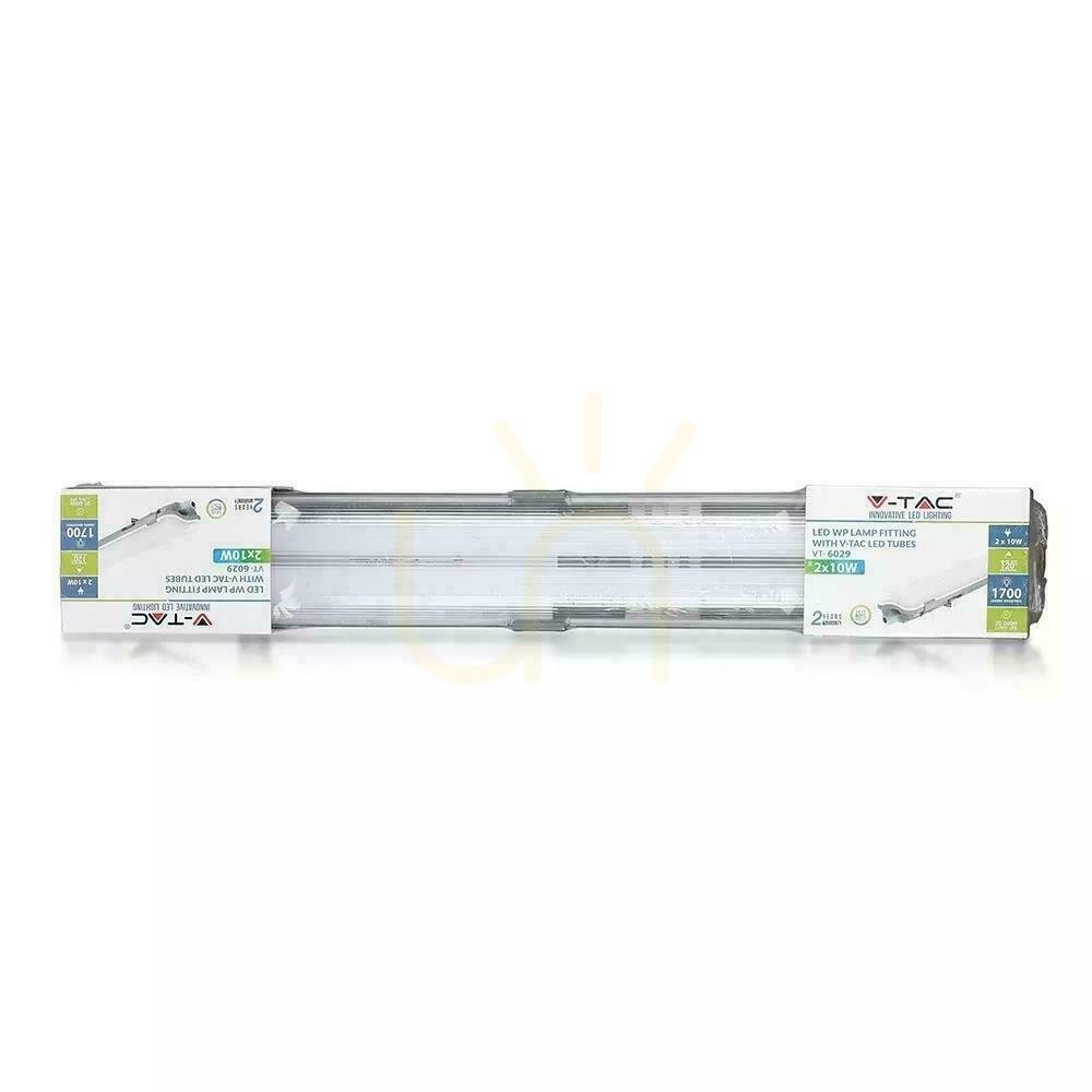 Pokaż Oprawa Hermetyczna LED V-TAC PC/PC 2x150cm (2 x 22W) (Tuby LED w zestawie) VT-15022 4000K 4000lm Oprawa Hermetyczna LED V-TAC PC/PC 2x150cm (2 x 22W) (Tuby LED w zestawie) VT-15022 4000K 4000lm