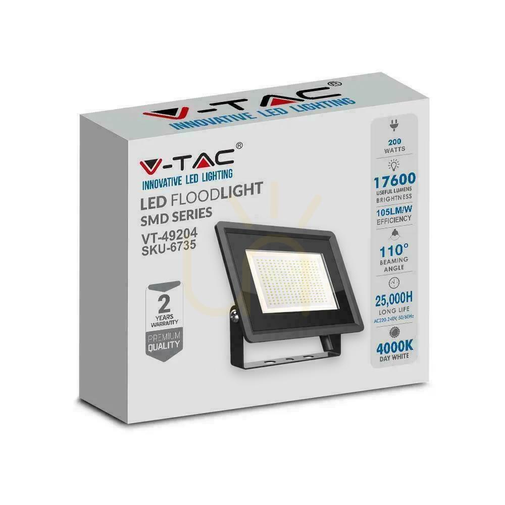 Wyświetl Projektor LED V-TAC 200W SMD F-CLASS Czarny VT-49204 6500K 17600lm Projektor LED V-TAC 200W SMD F-CLASS Czarny VT-49204 6500K 17600lm