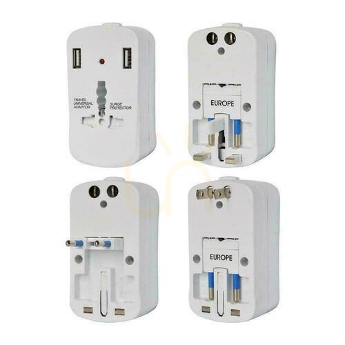 Sprawdź Uniwersalny Adapter Podróżny z zabezpieczeniem 2xUSB 2A V-TAC