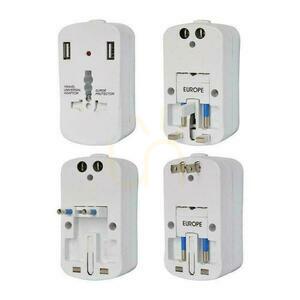 Uniwersalny Adapter Podróżny z zabezpieczeniem 2xUSB 2A V-TAC small 0