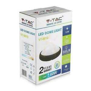 Plafon 12W LED V-TAC Owal Czarna IP54 VT-8010-B 3000K 840lm small 4