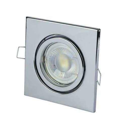 Sprawdź Oczko V-TAC GU10 Kwadrat Ruchome Chrom VT-7227SQ-SS