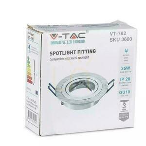 Oczko V-TAC Aluminiowe Odlew 1xGU10 Okrągłe Aluminium Szczotkowane VT-782RD-AB small 2