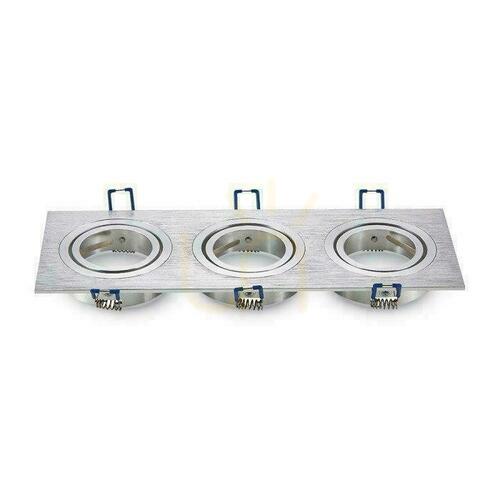 Sprawdź Oczko V-TAC Aluminiowe Odlew 3xGU10 Kwadrat Aluminium Szczotkowane VT-784SQ-AB