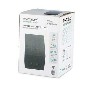 Oprawa V-TAC Aluminiowa GU10 Kostka Kwadrat Natynkowa Czarna 142x100x100 VT-797-B small 3