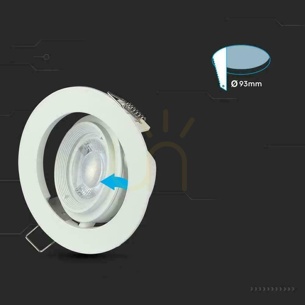 Zobacz Oczko V-TAC GU10 Ruchome Uchylna Ślimak Białe VT-700W Oczko V-TAC GU10 Ruchome Uchylna Ślimak Białe VT-700W