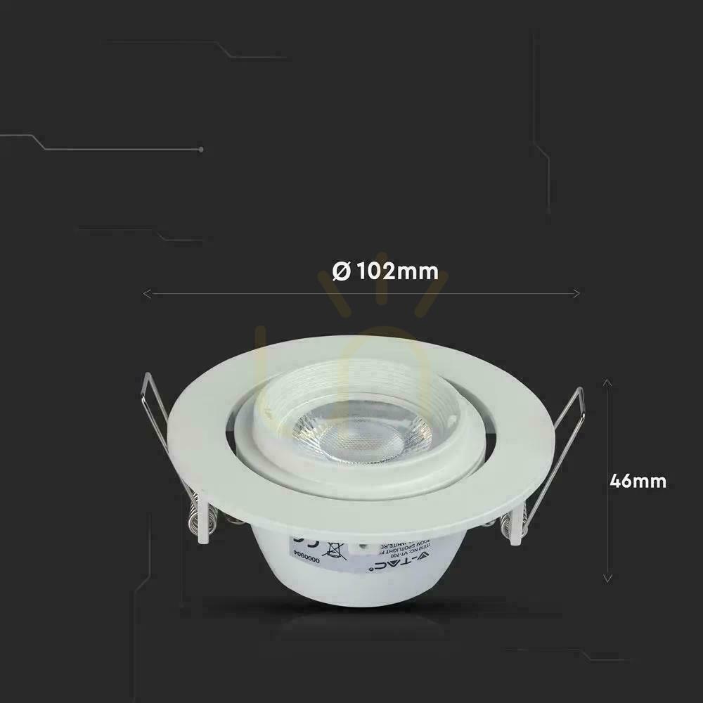 Obejrzyj Oczko V-TAC GU10 Ruchome Uchylna Ślimak Białe VT-700W Oczko V-TAC GU10 Ruchome Uchylna Ślimak Białe VT-700W