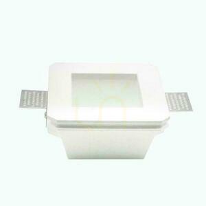 Oczko V-TAC GIPS GU10 Wpuszczane Szkło Mrożone Kwadrat 120x120 Białe VT-801SQ small 0
