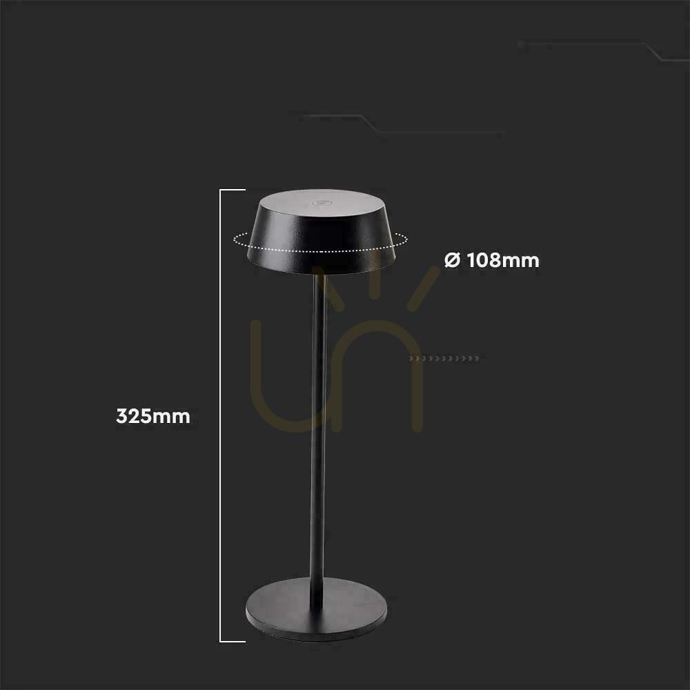 Wyświetl Lampka Biurkowa Nocna V-TAC 2W LED Ładowanie Ściemnianie IP54 Czarna VT-7562 3000K 200lm Lampka Biurkowa Nocna V-TAC 2W LED Ładowanie Ściemnianie IP54 Czarna VT-7562 3000K 200lm