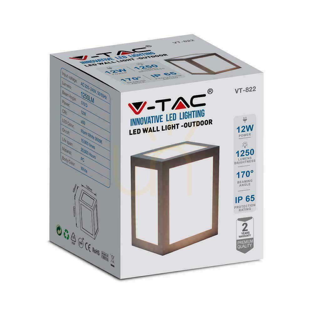Pokaż Oprawa Ścienna V-TAC 12W LED IP65 Szara VT-822 4000K 1350lm Oprawa Ścienna V-TAC 12W LED IP65 Szara VT-822 4000K 1350lm
