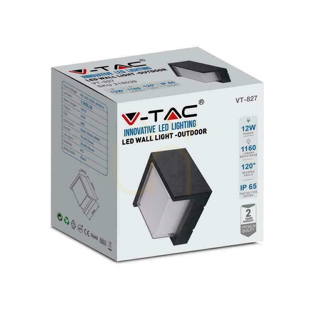 Pokaż Oprawa Ścienna V-TAC 12W LED IP65 Czarny Kwadrat VT-827 4000K 1160lm Oprawa Ścienna V-TAC 12W LED IP65 Czarny Kwadrat VT-827 4000K 1160lm