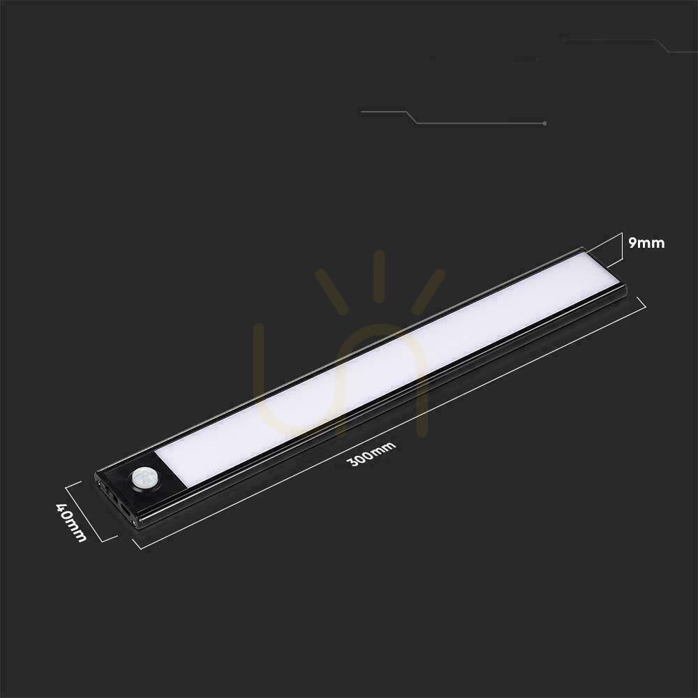 Sprawdź Oprawa podszafkowa V-TAC 1,5W LED Czarna Czujnik Ruchu Ładowanie USB 30cm VT-8141 4000K 110lm Oprawa podszafkowa V-TAC 1,5W LED Czarna Czujnik Ruchu Ładowanie USB 30cm VT-8141 4000K 110lm