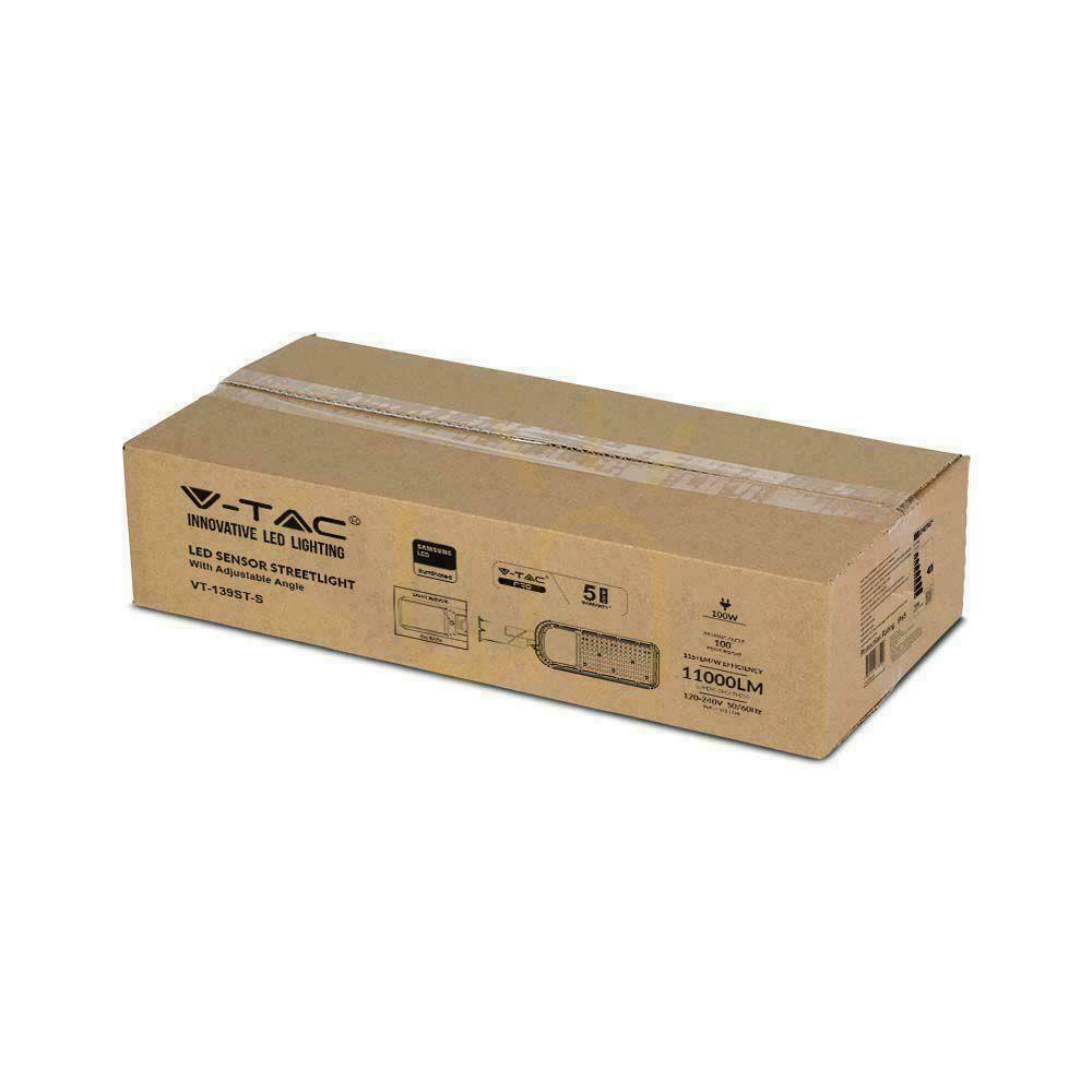 Pokaż Oprawa Uliczna LED V-TAC SAMSUNG CHIP z regulacją i czujnikiem światła 100W 120Lm/W VT-139 6500K 11000lm 5 Lat Gwarancji Oprawa Uliczna LED V-TAC SAMSUNG CHIP z regulacją i czujnikiem światła 100W 120Lm/W VT-139 6500K 11000lm 5 Lat Gwarancji