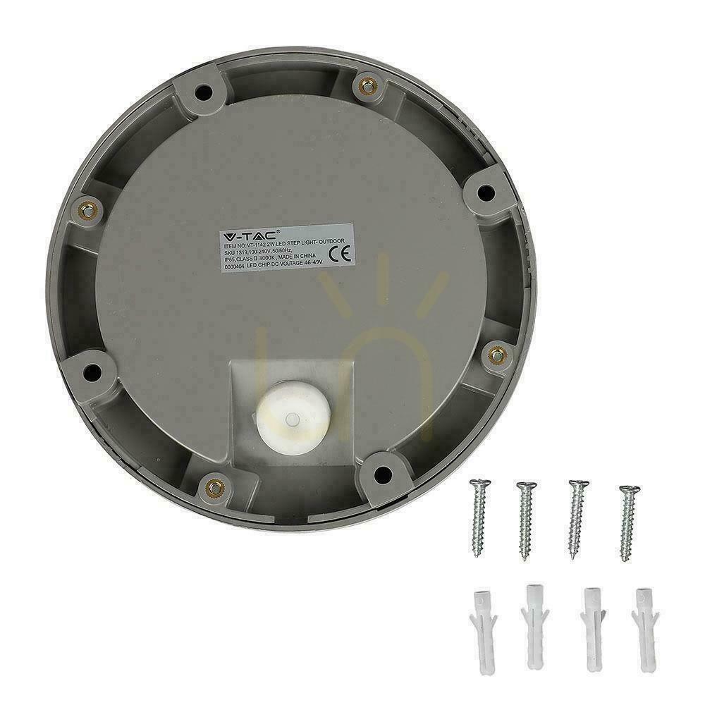 Sprawdź Oprawa Schodowa 2W LED V-TAC Szara Okrągła 230V IP65 VT-1142 3000K 80lm Oprawa Schodowa 2W LED V-TAC Szara Okrągła 230V IP65 VT-1142 3000K 80lm
