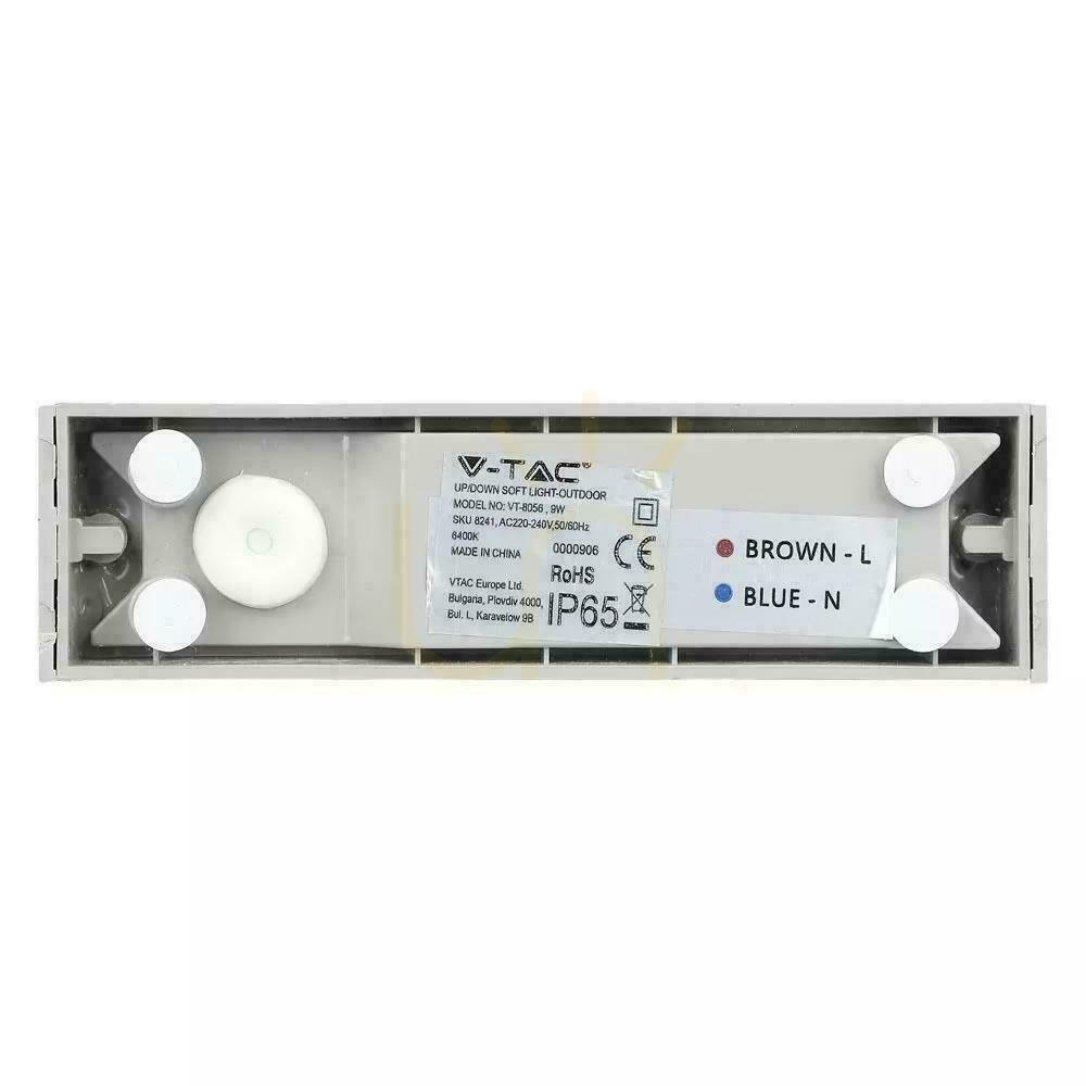Wyświetl Oprawa Ścienna V-TAC 9W LED Góra Dół Szara IP65 VT-8056 4000K 850lm Oprawa Ścienna V-TAC 9W LED Góra Dół Szara IP65 VT-8056 4000K 850lm