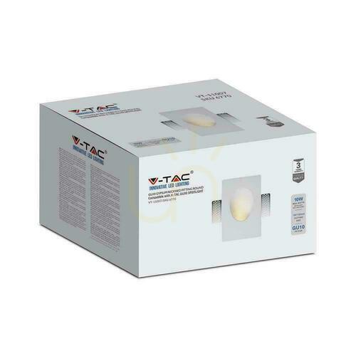 Sprawdź Oprawa Gipsowa V-TAC Kinkiet Ścienny GU10 Biały 120x180 VT-11007 3 Lata Gwarancji