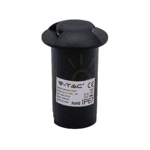 Sprawdź Oprawa Gruntowa Ogrodowa Najazdowa V-TAC 1W LED Czarna 2-stronna IP67 VT-1161 3000K 50lm