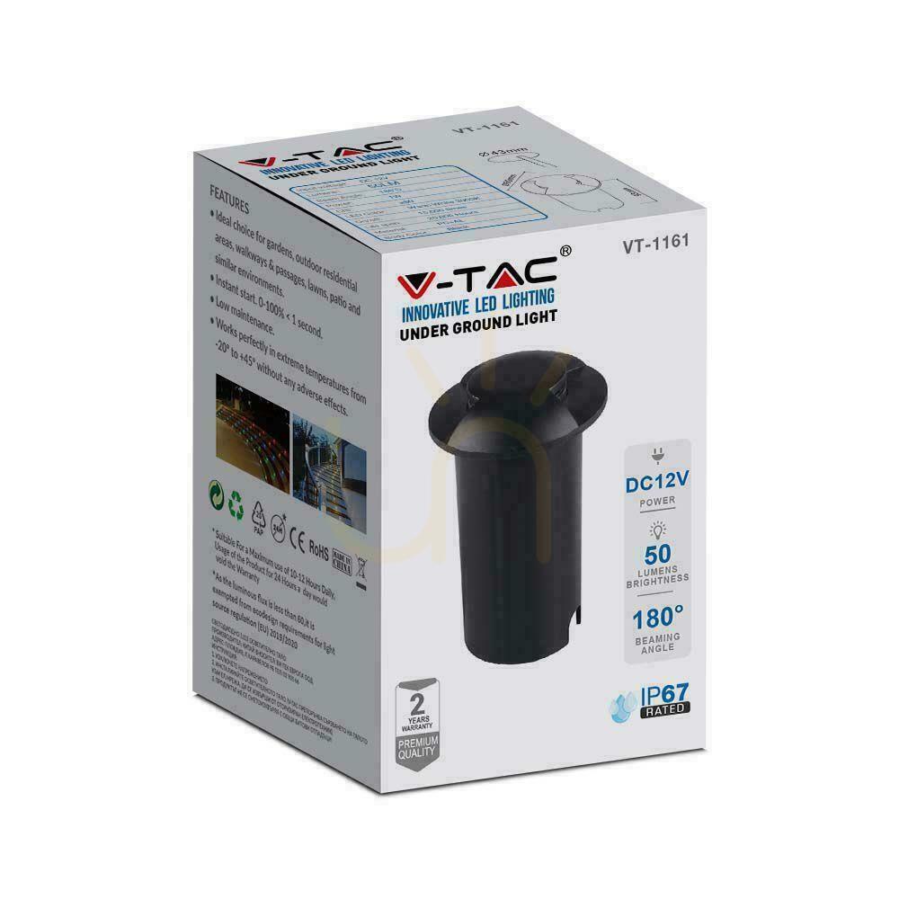 Obejrzyj Oprawa Gruntowa Ogrodowa Najazdowa V-TAC 1W LED Czarna 2-stronna IP67 VT-1161 3000K 50lm Oprawa Gruntowa Ogrodowa Najazdowa V-TAC 1W LED Czarna 2-stronna IP67 VT-1161 3000K 50lm