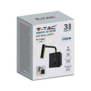 Oprawa LED V-TAC 3W Kinkiet Hotel Łóżko USB Włącznik Czarny COB CREE VT-2943 3000K 150lm 3 Lata Gwarancji small 4