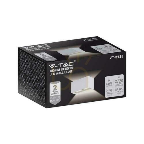 Sprawdź Oprawa Ścienna V-TAC 24W LED Góra Dół IP65 Biała VT-8125 4000K 2720lm