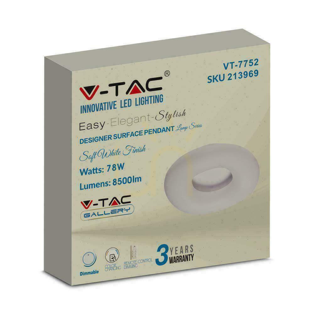 Pokaż Oprawa LED V-TAC 80W Oprawa Sufitowa Owal Zmiana Barwy 75cm Ściemnianie Biały VT-7752-N 2700K-6400K 7300lm 3 Lata Gwarancji Oprawa LED V-TAC 80W Oprawa Sufitowa Owal Zmiana Barwy 75cm Ściemnianie Biały VT-7752-N 2700K-6400K 7300lm 3 Lata Gwarancji