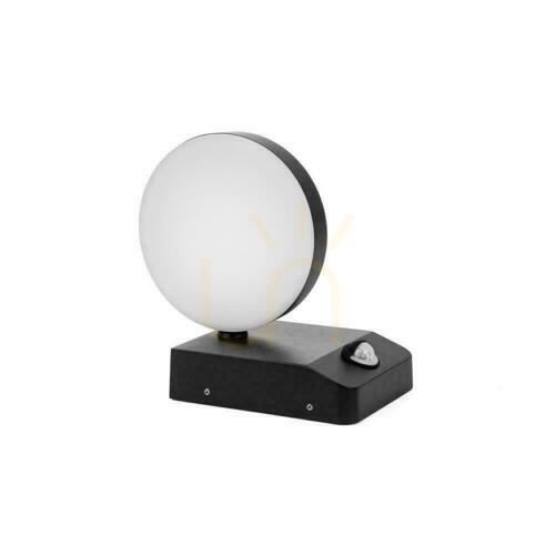 Sprawdź Projektor Oprawa Elewacyjna V-TAC 17W LED Czujnik Ruchu Okrągła Czarna IP65 VT-11020S 3000K 2520lm