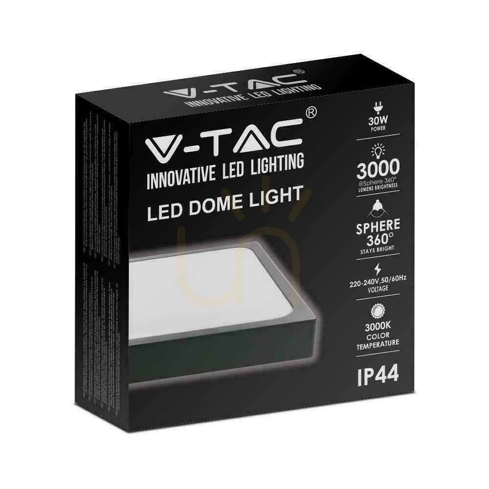 Wyświetl Plafon V-TAC 30W LED Kwadrat IP44 42x42cm Czarny VT-8630B-SQ 6500K 3000lm Plafon V-TAC 30W LED Kwadrat IP44 42x42cm Czarny VT-8630B-SQ 6500K 3000lm