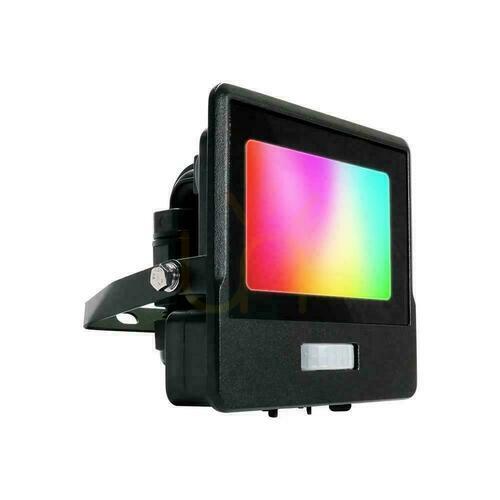 Sprawdź Projektor LED WiFi V-TAC 10W Czujnik Ruchu Czarny Z MUFĄ SMART Amazon Alexa Google Home VT-5191S RGB+3000K-6500K 725lm