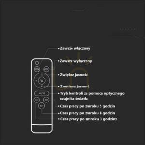 Projektor LED Solarny V-TAC 20W Pilot, AUTO, Timer IP65 VT-55300 4000K 2400lm small 3