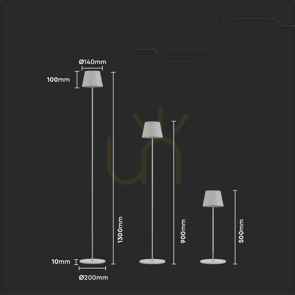 Obejrzyj Lampa Podłogowa V-TAC 4W LED Biała IP54 Ładowalna VT-7544-W 3000K 300lm Lampa Podłogowa V-TAC 4W LED Biała IP54 Ładowalna VT-7544-W 3000K 300lm