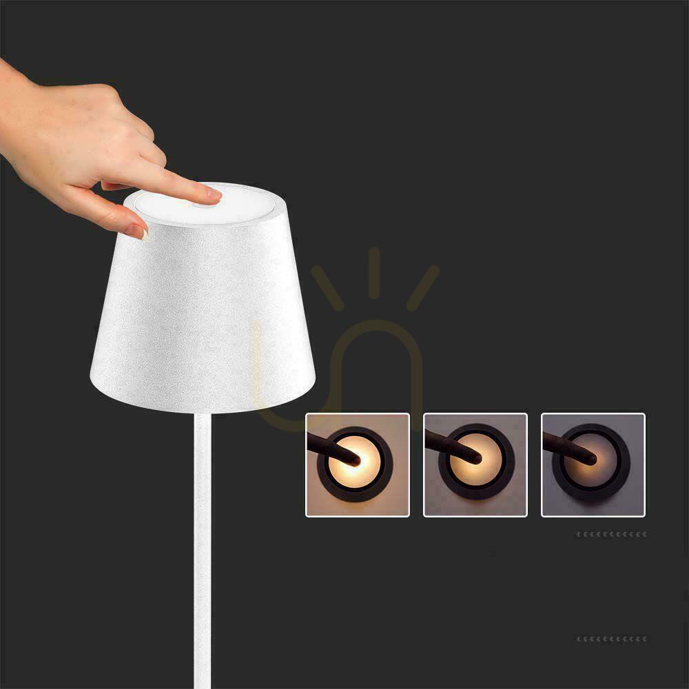 Wyświetl Lampa Podłogowa V-TAC 4W LED Biała IP54 Ładowalna VT-7544-W 3000K 300lm Lampa Podłogowa V-TAC 4W LED Biała IP54 Ładowalna VT-7544-W 3000K 300lm
