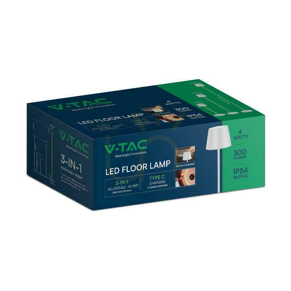 Zobacz Lampa Podłogowa V-TAC 4W LED Czarna IP54 Ładowalna VT-7544 3000K 300lm Lampa Podłogowa V-TAC 4W LED Czarna IP54 Ładowalna VT-7544 3000K 300lm