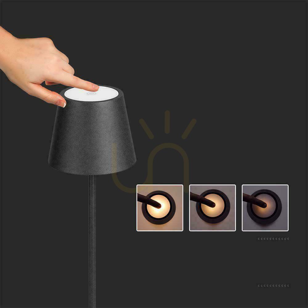 Wyświetl Lampa Podłogowa V-TAC 4W LED Czarna IP54 Ładowalna VT-7544 3000K 300lm Lampa Podłogowa V-TAC 4W LED Czarna IP54 Ładowalna VT-7544 3000K 300lm
