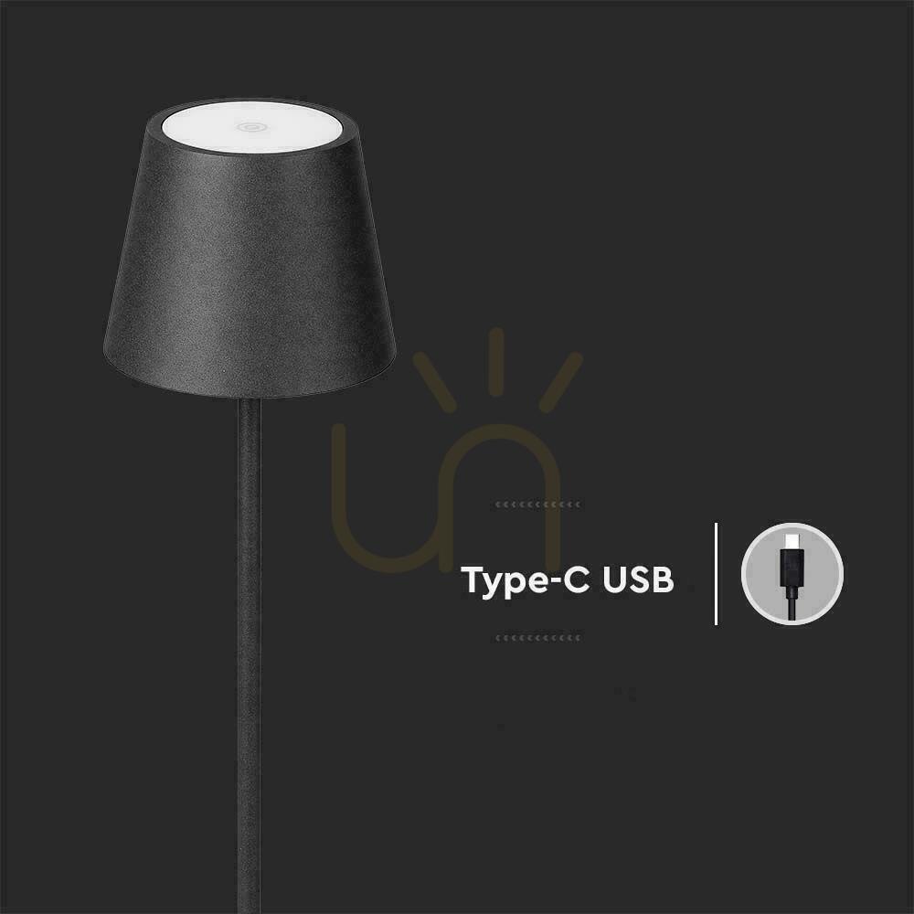 Pokaż Lampa Podłogowa V-TAC 4W LED Czarna IP54 Ładowalna VT-7544 3000K 300lm Lampa Podłogowa V-TAC 4W LED Czarna IP54 Ładowalna VT-7544 3000K 300lm