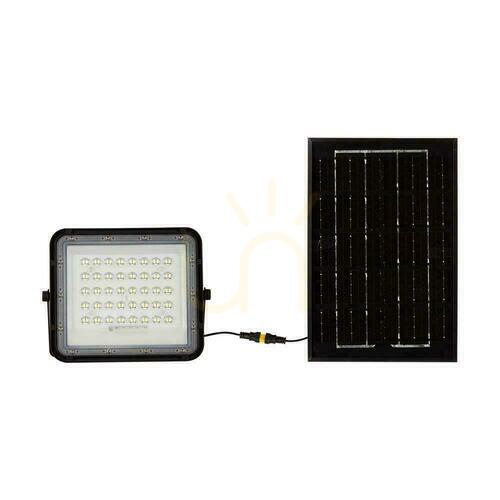 Sprawdź Projektor LED Solarny V-TAC 6W Pilot, AUTO, Timer, IP65 Czarny VT-40W 6400K 400lm