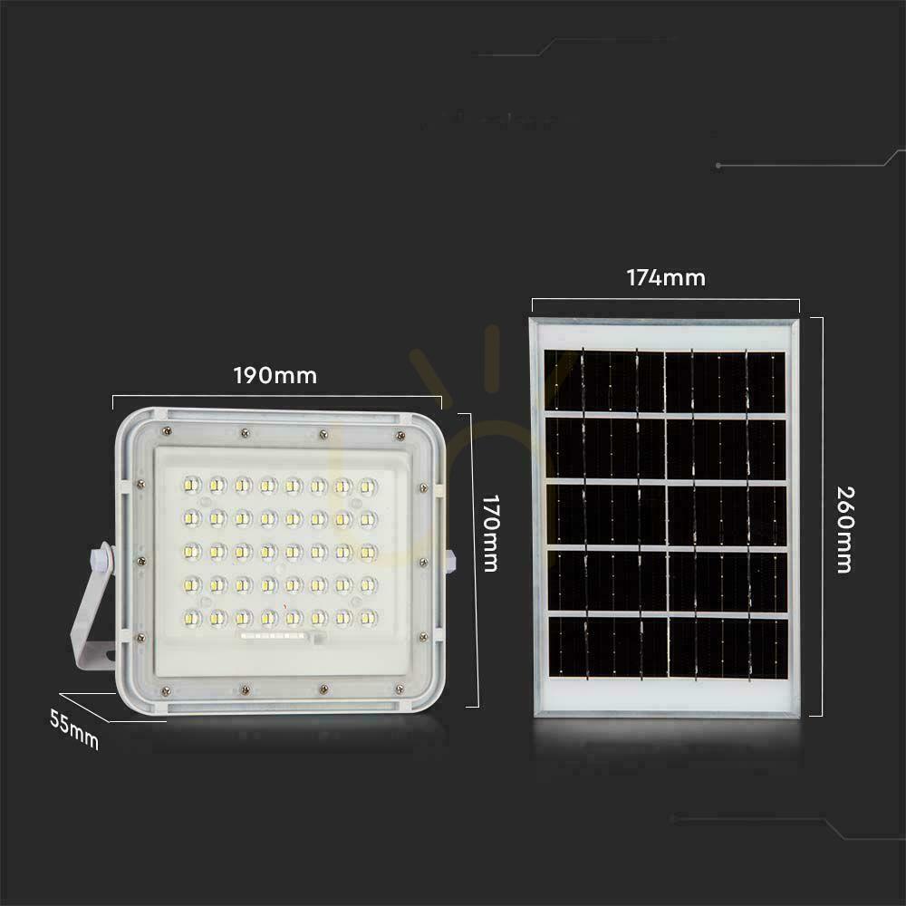 Pokaż Projektor LED Solarny V-TAC 6W Pilot, AUTO, Timer, IP65 Biały VT-40W-W 6400K 400lm Projektor LED Solarny V-TAC 6W Pilot, AUTO, Timer, IP65 Biały VT-40W-W 6400K 400lm