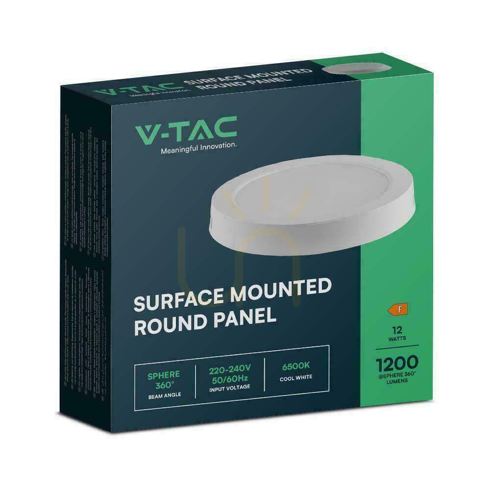 Wyświetl Panel LED V-TAC Natynkowy Premium Downlight 12W Okrągły fi170 VT-60012 6500K 1200lm Panel LED V-TAC Natynkowy Premium Downlight 12W Okrągły fi170 VT-60012 6500K 1200lm