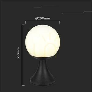 Lampa ogrodowa stojąca V-TAC VT-1230 E27 33 cm czarna z kulą opalową small 2