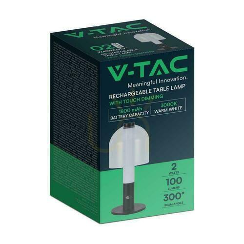 Sprawdź Lampka Biurkowa Nocna V-TAC 2W LED 30cm Ładowanie USB Ściemnianie Czarna VT-1056 3000K 100lm