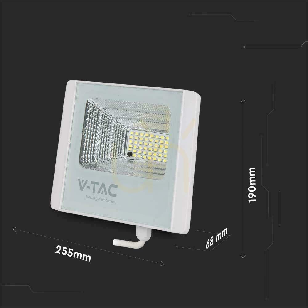 Pokaż Projektor LED Solarny V-TAC 20W Biały IP65, Pilot, Timer VT-60W 6400K 1650lm Projektor LED Solarny V-TAC 20W Biały IP65, Pilot, Timer VT-60W 6400K 1650lm