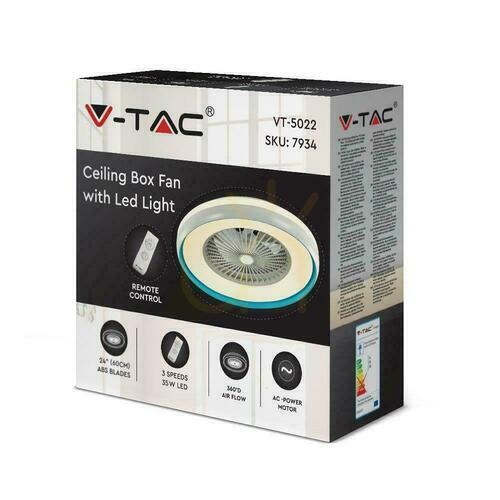 Sprawdź Wentylator Sufitowy V-TAC 45W LED Pilot RF CCT Niebieski VT-5022 3000lm