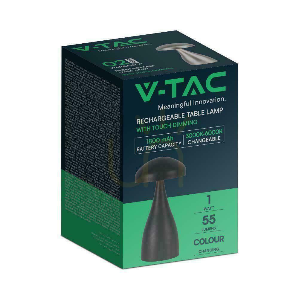 Zobacz Lampka Biurkowa Nocna V-TAC 1W LED 22cm Ładowanie USB Ściemnianie Czarna VT-1041 3000K-6000K 55lm Lampka Biurkowa Nocna V-TAC 1W LED 22cm Ładowanie USB Ściemnianie Czarna VT-1041 3000K-6000K 55lm