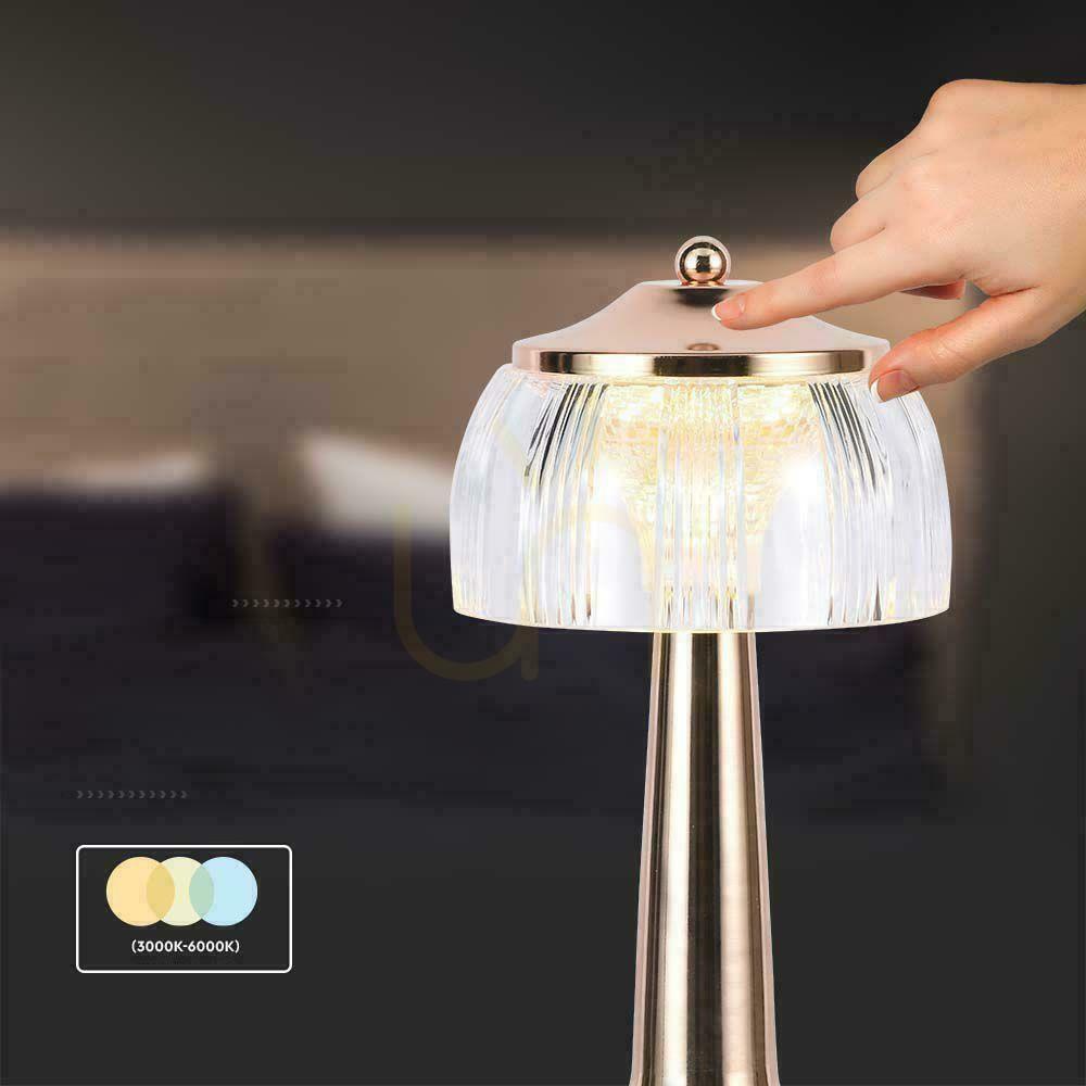 Zobacz Lampka Biurkowa Nocna V-TAC 1W LED 26cm Ładowanie USB Ściemnianie Złota VT-1048 3000K-6000K 55lm Lampka Biurkowa Nocna V-TAC 1W LED 26cm Ładowanie USB Ściemnianie Złota VT-1048 3000K-6000K 55lm