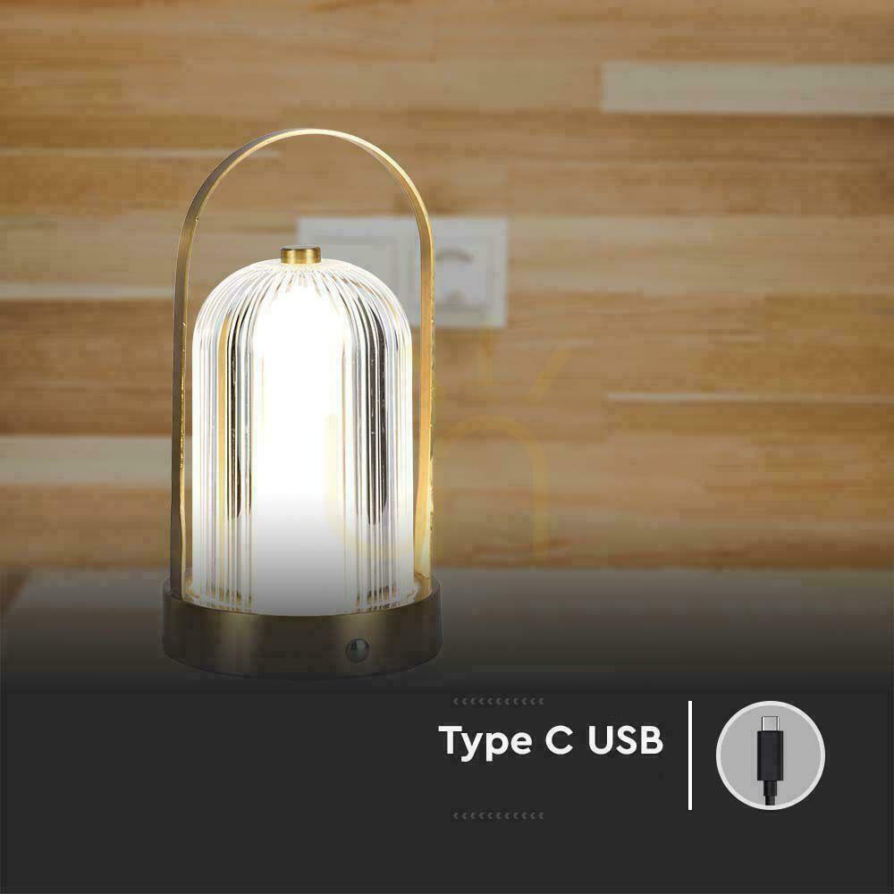 Zobacz Lampka Biurkowa Nocna V-TAC 1W LED 22cm Ładowanie USB Ściemnianie Złota VT-1057 3000K-6000K 55lm Lampka Biurkowa Nocna V-TAC 1W LED 22cm Ładowanie USB Ściemnianie Złota VT-1057 3000K-6000K 55lm