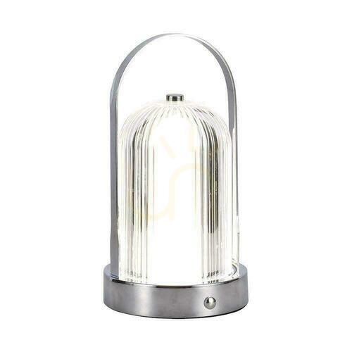 Sprawdź Lampka Biurkowa Nocna V-TAC 1W LED 22cm Ładowanie USB Ściemnianie Chrom VT-1057 3000K-6000K 55lm
