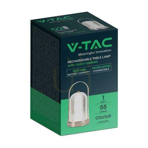Sprawdź Lampka Biurkowa Nocna V-TAC 1W LED 22cm Ładowanie USB Ściemnianie Matowe Złoto VT-1057 3000K-6000K 55lm
