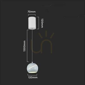 Biała lampa wisząca LED V-TAC VT-7796 8,5 W 3000 K 850 lm, Ø12 cm, wys. 162 cm small 4