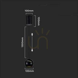 Oprawa Zwieszana V-TAC LED 8,5W 150cm Regulowana Czarna VT-7797 3000K 850lm small 1
