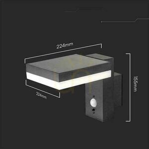 Kinkiet Ogrodowy Ścienny Solarny V-TAC 5.5W LED Czujnik Ruchu Kwadrat IP54 VT-1147 3000K 220lm 3 Lata Gwarancji small 2