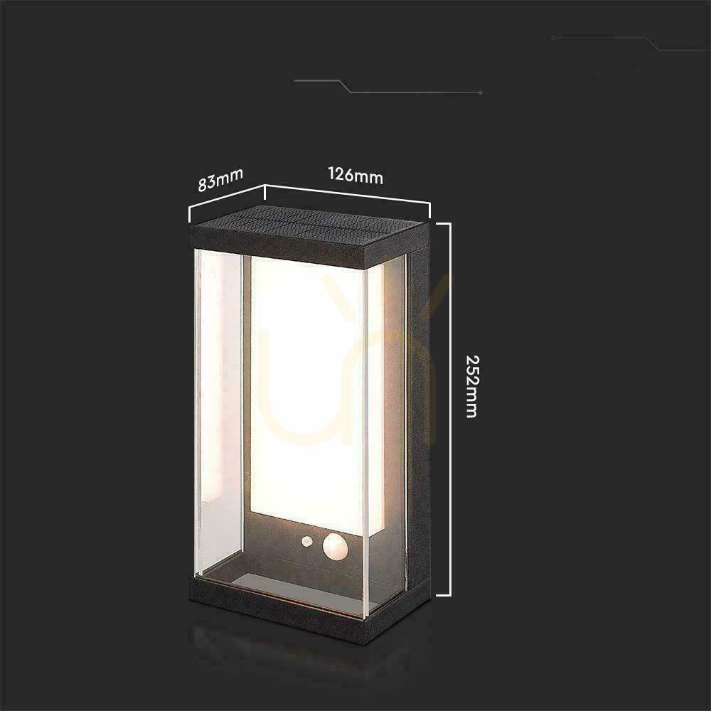 Zobacz Kinkiet Ogrodowy Ścienny Solarny V-TAC 1W LED Czujnik Ruchu IP65 Czarny VT-1193 3000K 95lm Kinkiet Ogrodowy Ścienny Solarny V-TAC 1W LED Czujnik Ruchu IP65 Czarny VT-1193 3000K 95lm